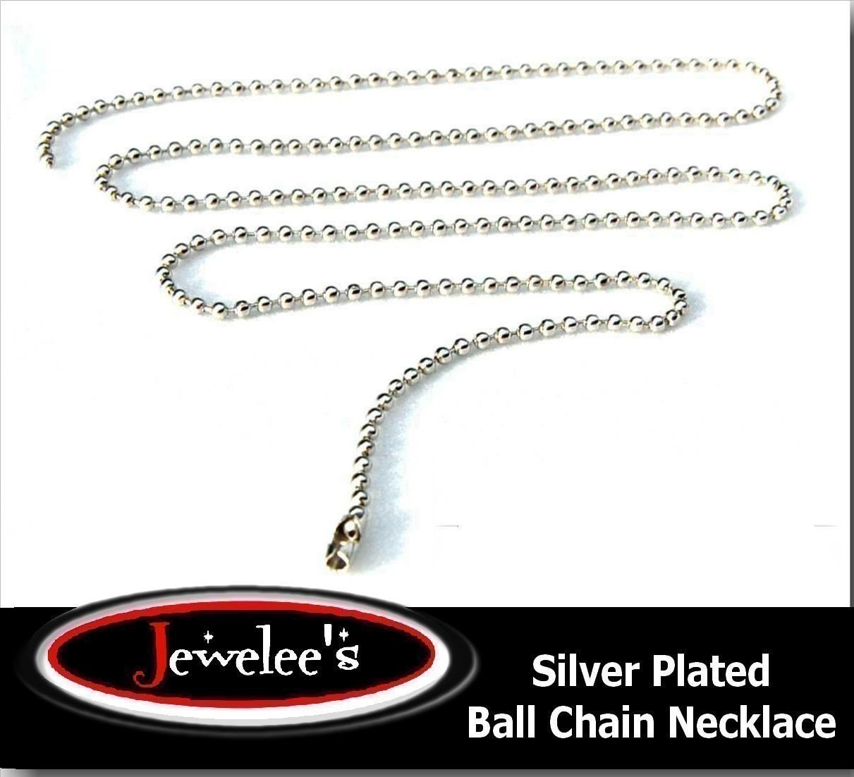 100 Ball Chain Necklace LOT Silver over STEEL