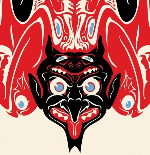 Devil totem giclee print 5inx7in