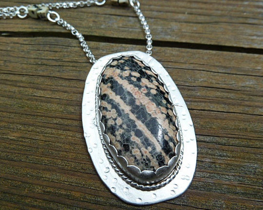 Starry Night Obsidian Sterling Silver Necklace