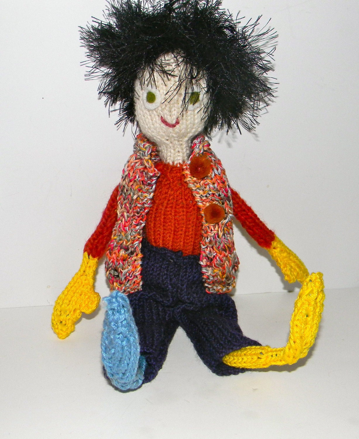Knit fantasy doll, soft sculpture, - One of a kind - adult doll