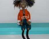 Knitted doll - wooly totem - One of a kind - hand knitted - soft sculpture - knit doll