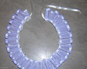 White Elizabethan 16 Inch Neck Ruff with Satin edges and a Gold stripe