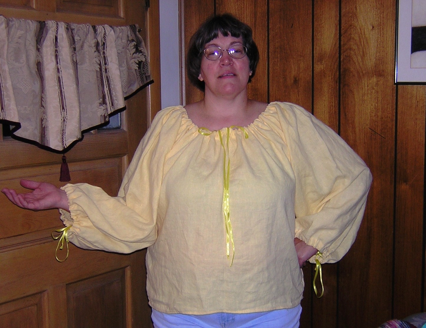 Daffodil Yellow Linen Woman's Renaissance Chemise - SCA, LARP