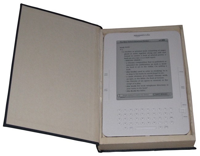 Carry your Kindle hidden inside a real book - holder carrying case Book Safe