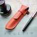 Handmade Leather Pen Case, Fountain pen case, Orange juice NIB