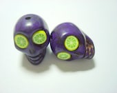 Grape Limeade Howlite Skull Beads