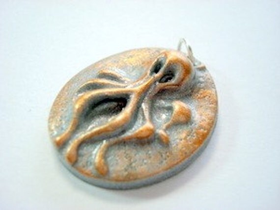 Octoghost Polymer Clay Focal Bead or Pendant