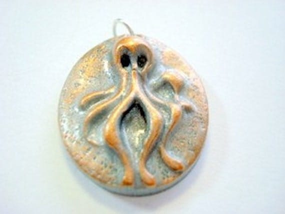 Octoghost Polymer Clay Focal Bead or Pendant