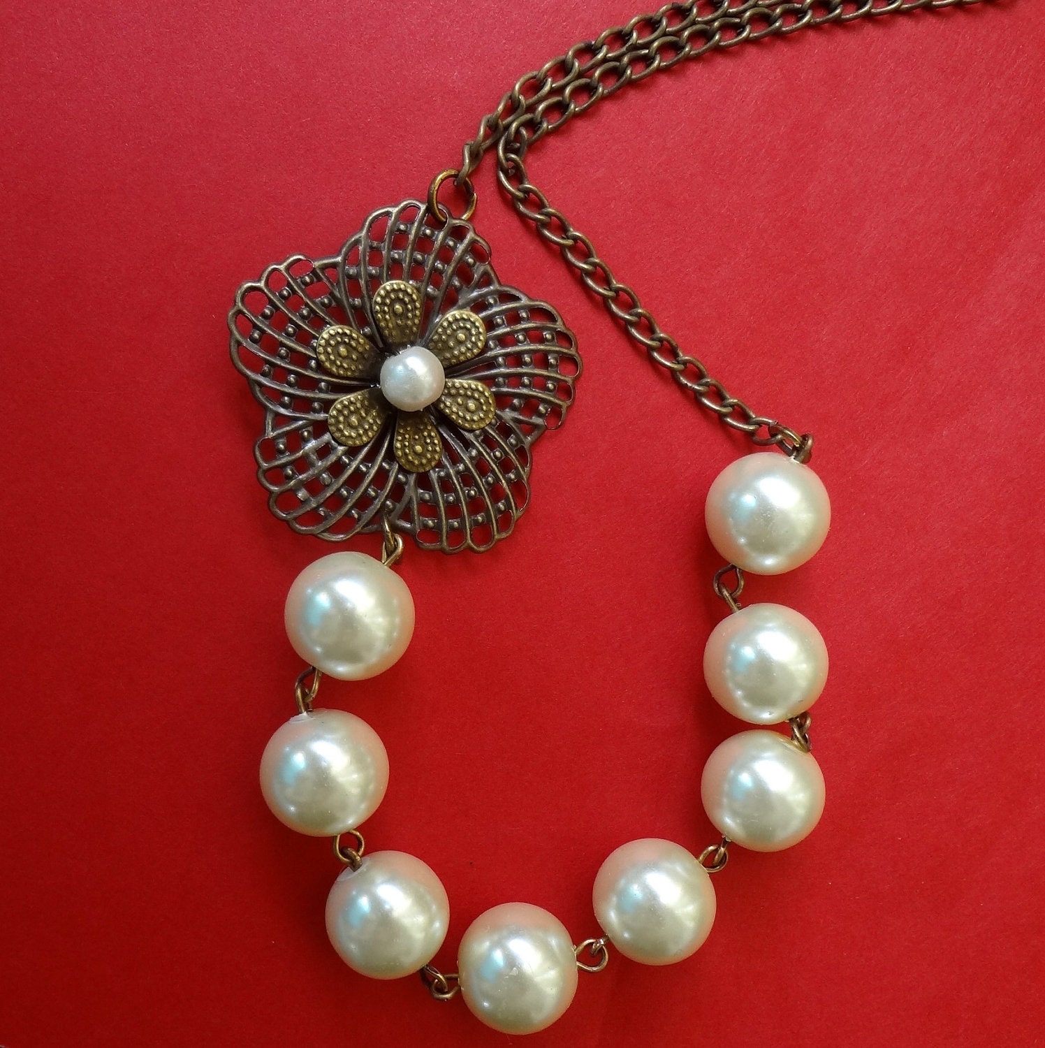 Ivory Necklace,Wedding Jewelry ,Bridesmaid Necklace, Off white Necklace
