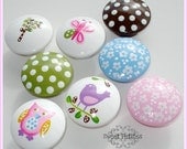 Kids Hand Painted Knobs - Dresser Drawer - Hayley - Owl - Bird - Butterfly - Polka Dot - Floral - Drawer Pulls