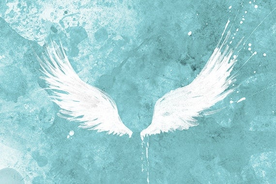 White Wings (turquoise) - 12x18