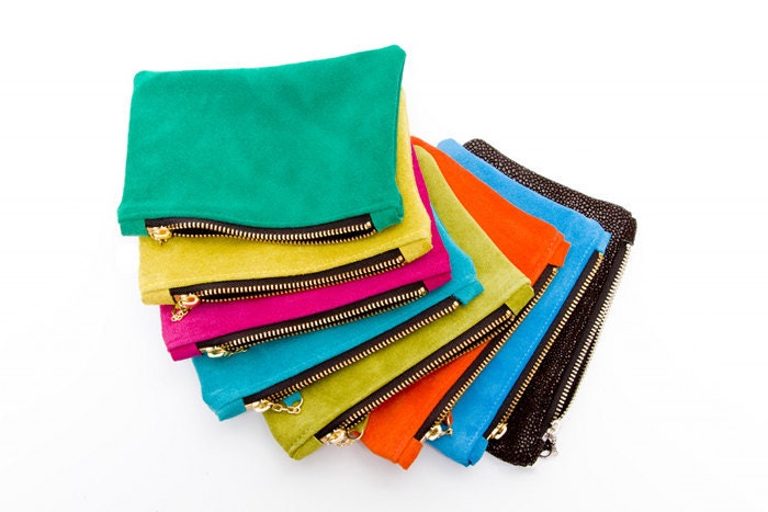 SALE  Soft and simple leather pouch pick your color