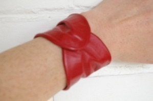 reclaimed leather cuff