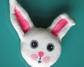 White Bunny Magnet, Paper Mache Easter Bunny, Made To Order