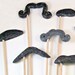 Mustache on a Stick, Made To Order, Paper Mache, Photobooth Prop, Party Favor, Moustaches