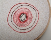 hoop art - hand embroidered freeform flower in 5 inch hoop by bo betsy - free shipping