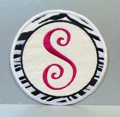 Zebra Monogram Embroidered Applique DIY Clothing Patch Sew on-100033