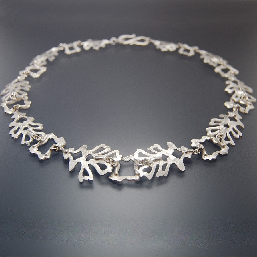 Silver Oak Leaves Necklace