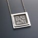 Silver Square Computer Chip Style Circuitry Pendant