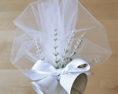 Old Hollywood Vintage '50s-'60s Style Custom Wedding And Anniversary Cake Topper - Flowers, Ribbons & Bells