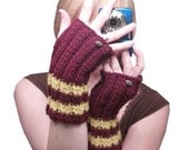 personalized unisex sport / school fingerless gloves - you pick the colors / buttons