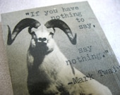 Ram Magnet, Mark Twain Ram Magnet , Animal Magnet, RECYCLEry Upcycled Eco Friendly