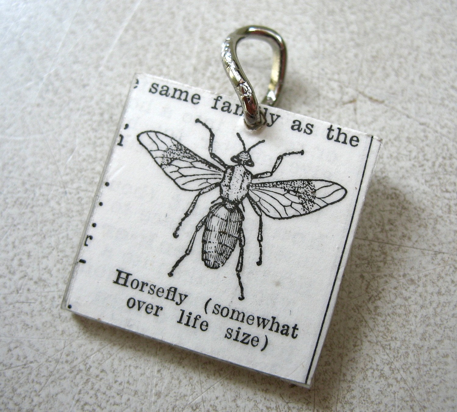 Pendant, Horsefly Pendant, Handmade Jewelry, Recycled Necklace Pendant, RECYCLEry Upcycled Eco Friendly Pendant