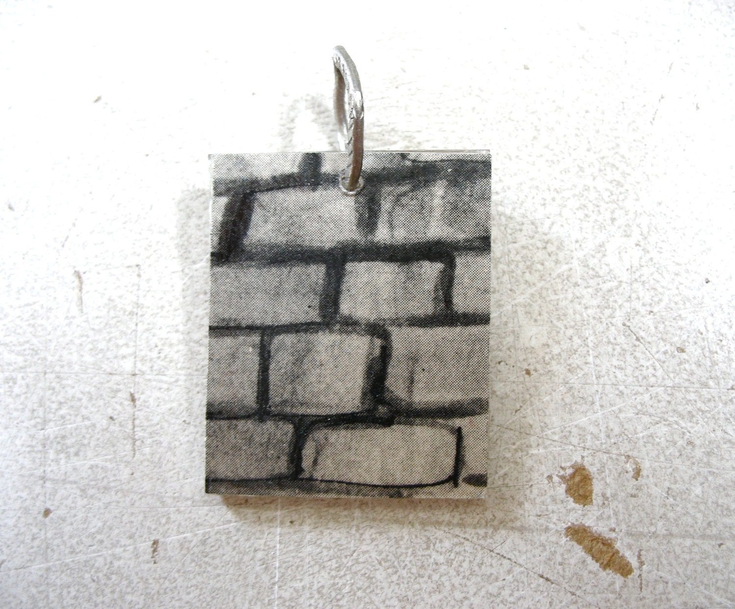Brick Pendant, Brick Wall Pendant Necklace, handmade Recycled Pendant Jewelry, RECYCLEry Upcycled Eco Friendly