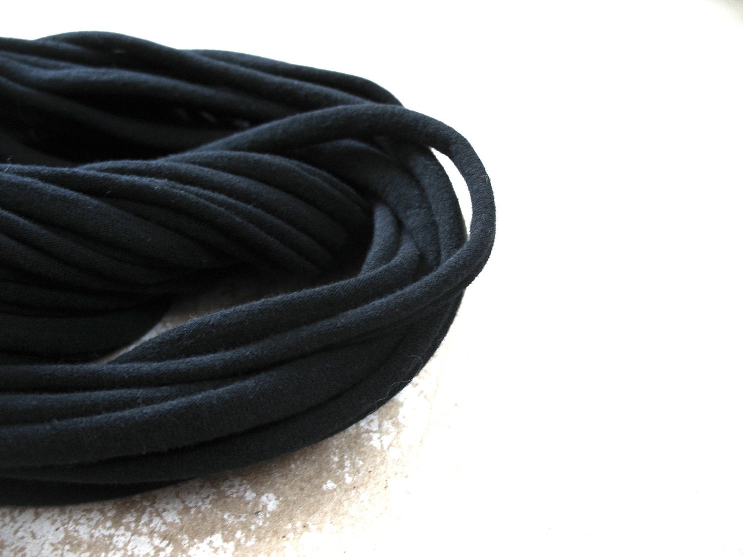 Black Scarf, Black Scarf, Black Jersey Scarf Necklace, Handmade Scarf Necklace, Black Recycled Scarf, CLAMORED
