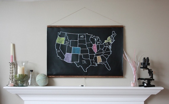 Chalkboard United States Map - LARGE SIZE