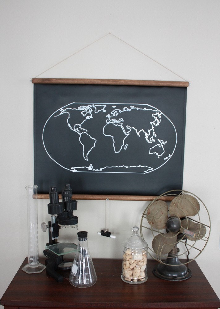 Chalkboard World Map - SMALL SIZE