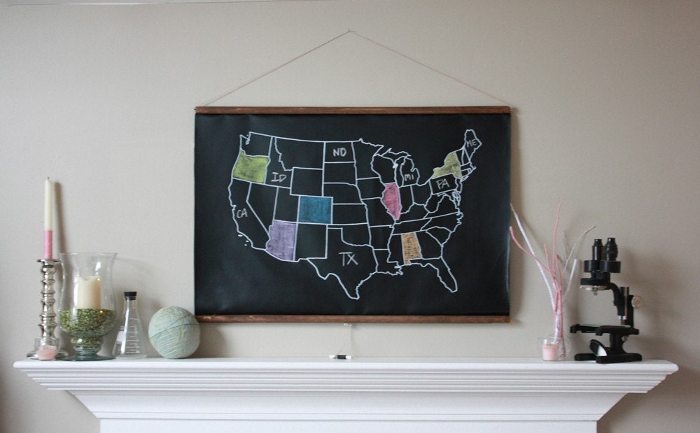Chalkboard United States Map - LARGE SIZE