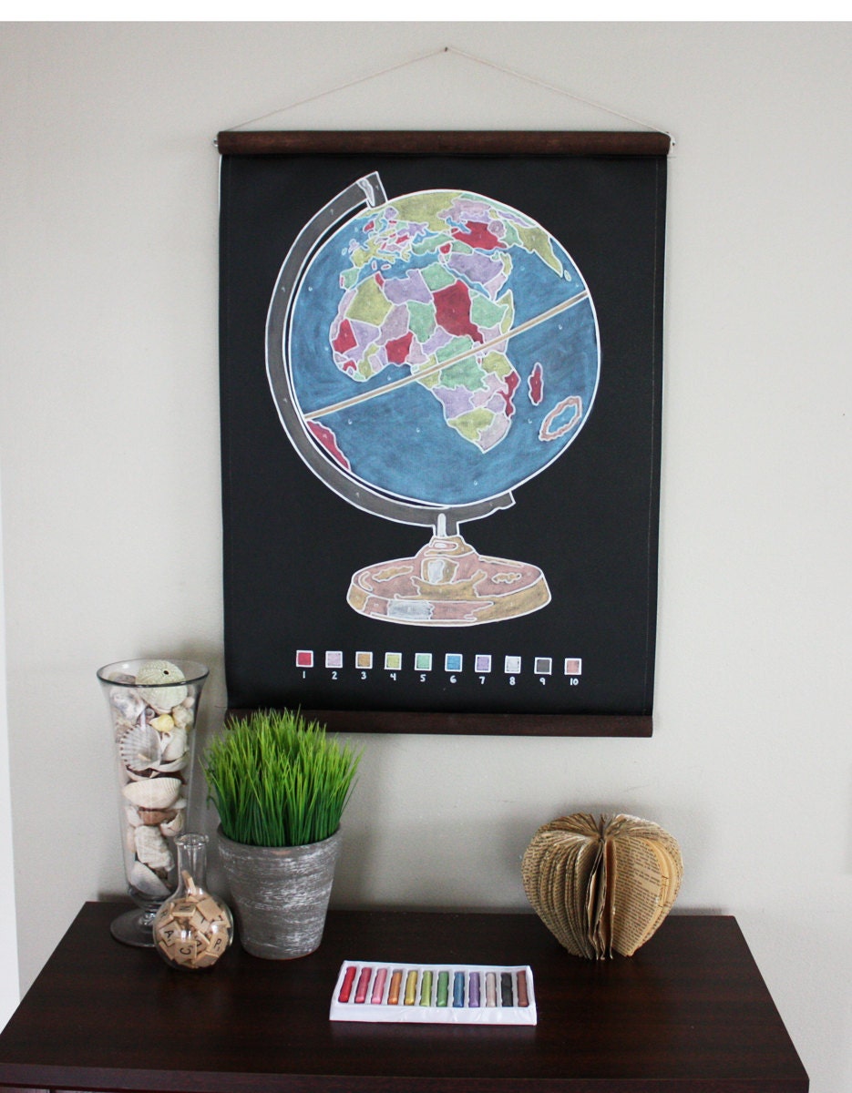 Chalk-By-Number Globe Chalkboard