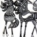 Papercuts-cutouts-handcuts-my modern horses