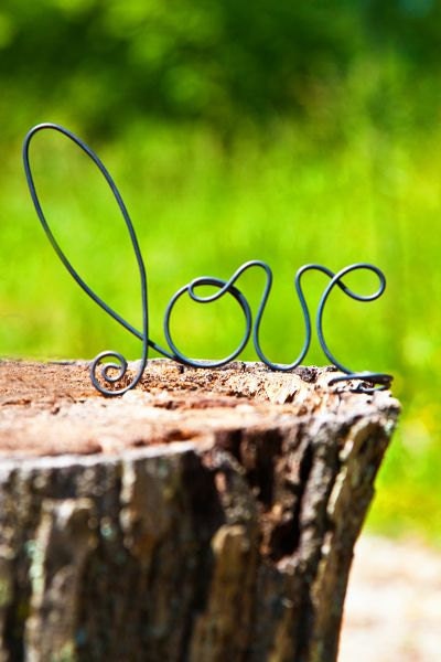 Love Wedding Cake Topper Rustic, whimsical, wire  will ship within 2 weeks