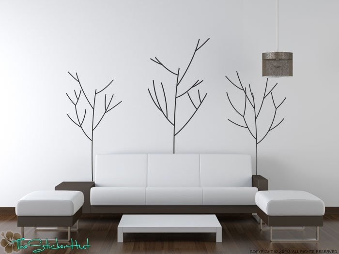 3 Stick Trees Vinyl Wall Stickers Decals Graphics 1037