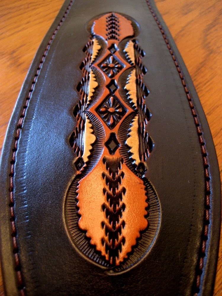 Leather Rifle Sling - Hand Tooled Daybreak Pattern