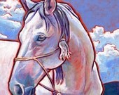 WHITE HORSE Original Art Painting 10x10 by Lynn Culp