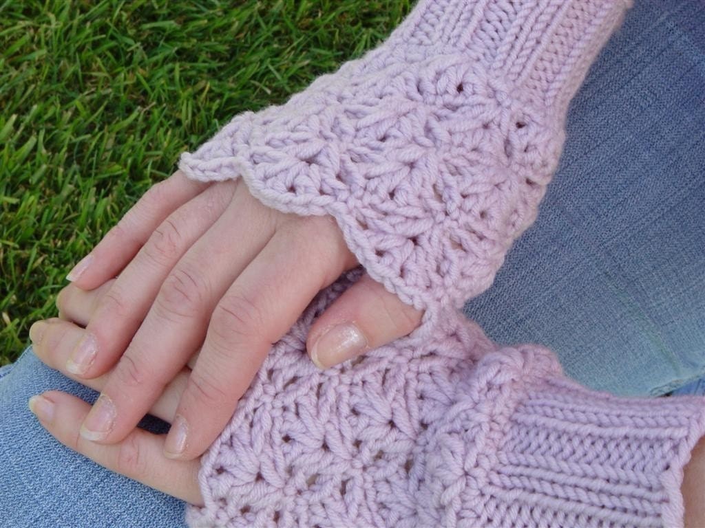 PDF Crochet and Knit Pattern - Little Lacey Mitts