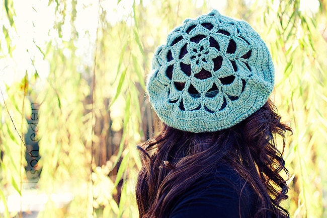 PDF Crochet Pattern - Flower Top Tam