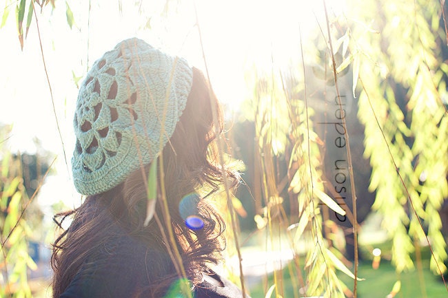 PDF Crochet Pattern - Flower Top Tam