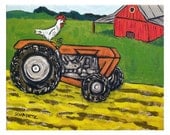 Chicken on the farm Art Print