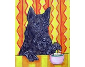 Scottish Terrier Steeping Green Tea Dog Art Print