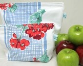 Reusable Pantry Storage Bags - Set of 2 Upcycled from a Vintage 50's Tablecloth