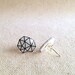 Hand Drawn White Geometric Post Earrings Studs