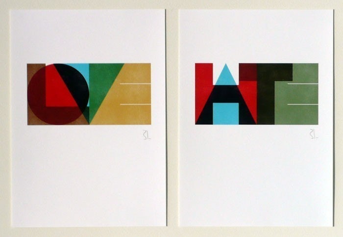 LOVE and HATE set of two prints
