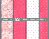 Shabby Pink Digital Background Papers