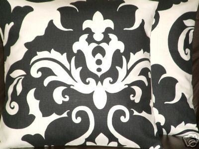 2 16" Modern Contemporary Cotton Black White Retro Funky Designer Cushion covers, Pillowcases ,Pillow Covers,Pillows