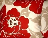 2 16 inch Contemporary Red Cream Black Taupe Design Funky Designer Retro Pillow Covers,Pillow,New Fabric,Pillow Sham,Decorative Pillow