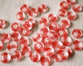20 Red Gingham Buttons